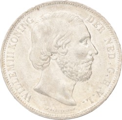 2½ Gulden. Willem III. 1872. Zeer Fraai / Prachtig.