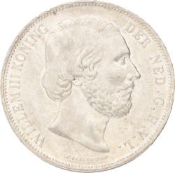 2½ Gulden. Willem III. 1872. Zeer Fraai / Prachtig.