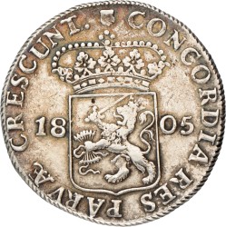 Zilveren dukaat. Utrecht. 1805. Zeer Fraai +.