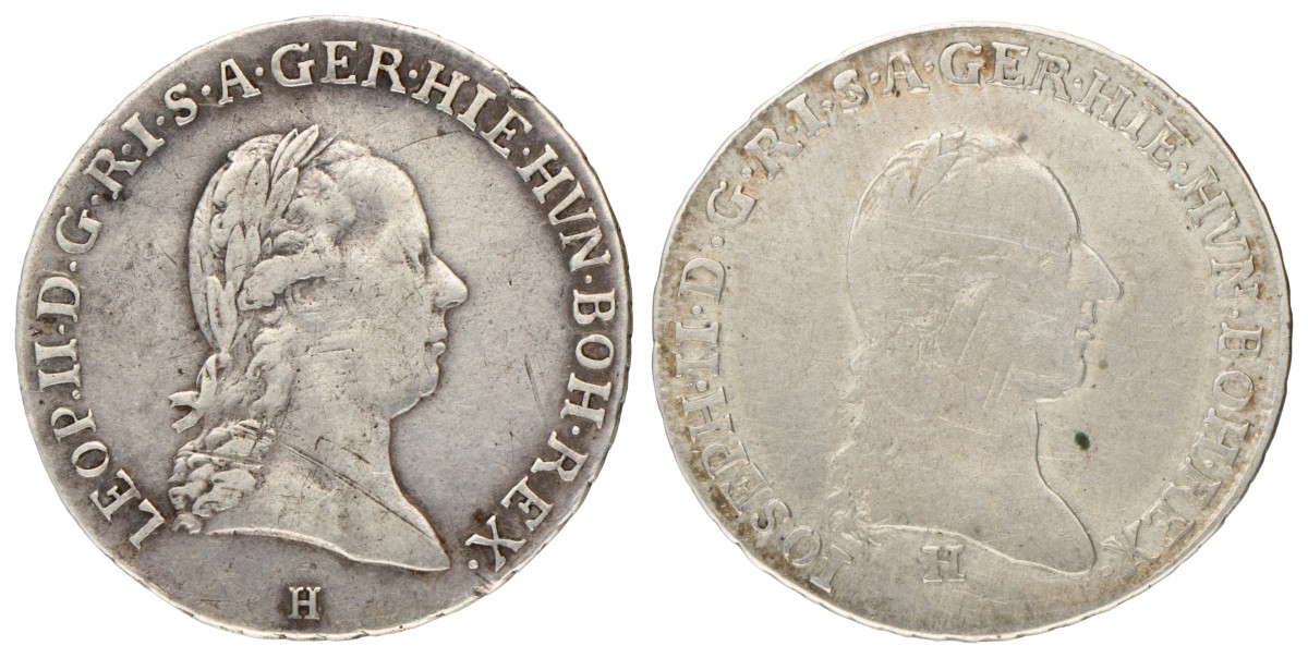 Austria. Günzburg. Leopold II. Lot (2) ½ Kronenthaler. 1788 and 1791.