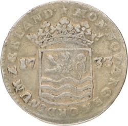 Hoedjesschelling van 6 stuiver. Zeeland. 1733. Zeer Fraai -.