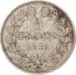 France. Louis Philippe I. 5 Francs. 1845 W.