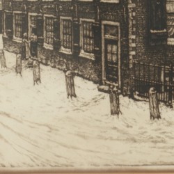 Cornelis Brandenburg (Cornelis Brandenburg (Wormerveer, Zaanstad 1883 - 1954 Amsterdam), Een gezicht in Amsterdam in de winter met de Westerkerk.