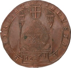 Noordelijke Nederlanden. Amersfoort. 1661. Rekenpenning op het binnenbrengen van de kei van Amersfoort door Jonkheer Everard Meyster.