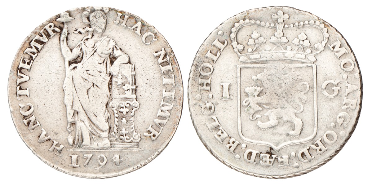 1 gulden - Generalteits. Holland. 1794. Fraai / Zeer Fraai.