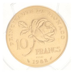 Monaco. Rainier III. 10 Francs - Pattern, Princess grace. 1982.