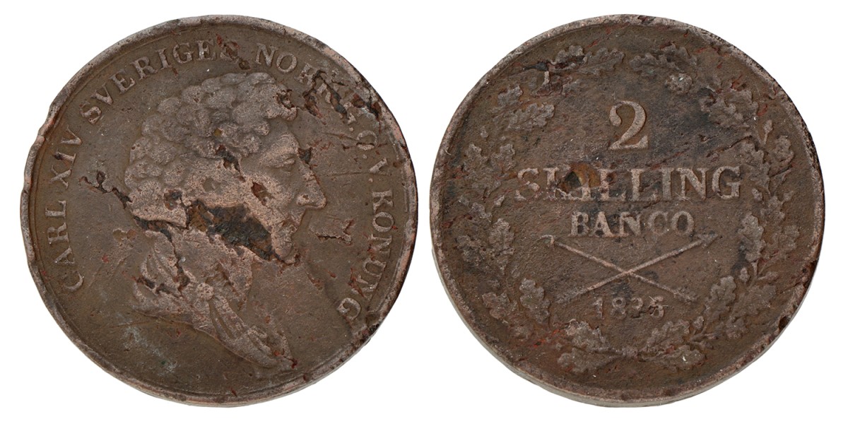 Sweden. Carl XIV Johan. 2 Skilling Banco. 1835.