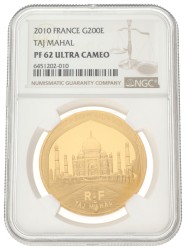 France. Fifth republic. 200 Euro - Taj Mahal. 2010.