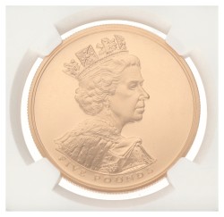 Great Britain. Elizabeth II. 5 Pound - Golden Jubilee of the queen. 2002.