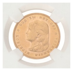 10 gulden. Wilhelmina. 1897. UNC details.