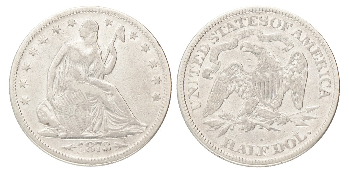 USA. 'Seated Liberty' Half Dollar - with motto. 1873.