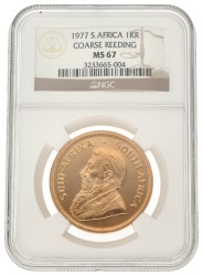 South Africa. Krugerrand - 1 Oz. Coarse reeding. 1977.
