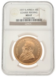 South Africa. Krugerrand - 1 Oz. Coarse reeding. 1977.