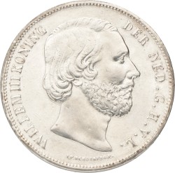 2½ gulden. Willem III. 1863. Zeer Fraai +.