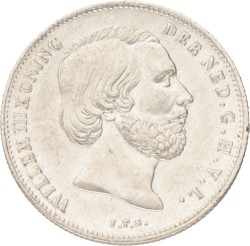 ½ gulden. Willem III. 1858. UNC -.