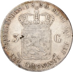 3 Gulden. Willem I. 1820. Fraai / Zeer Fraai.