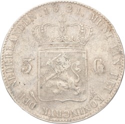 3 Gulden. Willem I. 1821 U. Zeer Fraai.