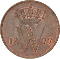 1 cent. Willem III. 1877. UNC -.