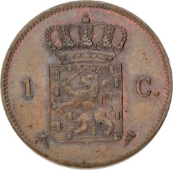 1 cent. Willem III. 1877. UNC -.