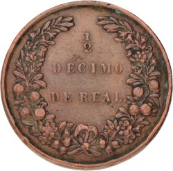 Colombia. ½ Tenth of Real. 1848.