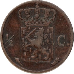 ½ cent. Willem I. 1832. Zeer Fraai -.