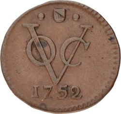 Halve Duit. V.O.C. (Utrecht). 1752. Zeer Fraai / Prachtig.