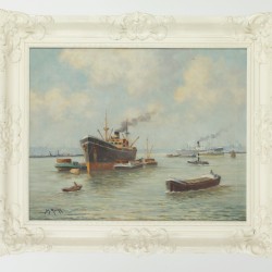 John Rockx (Spaarnwoude 1892 - 1952 Rotterdam), Schepen in de haven van Rotterdam.