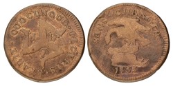 Great Britain. Isle of Man. James Stanley. 'Sans Changer' ½ Penny. 1733. F +.