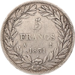 France. Second kingdom. Louis Philippe I. 5 Francs. 1831 A.