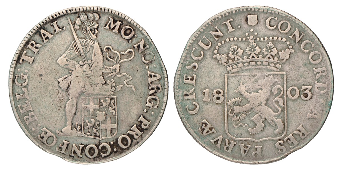 Zilveren Dukaat. Utrecht. 1803. Fraai.