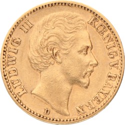 German states. Bavaria. Ludwig II. 20 Mark. 1873 D.