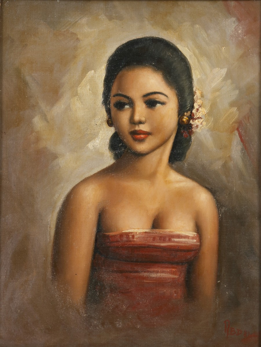 Balinese School, 20e eeuw. Portret van een Balinese Schone.
