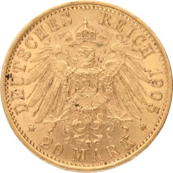 German states. Prussia. Wilhelm II. 20 Mark. 1905 A.