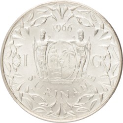 1 Gulden. Suriname. Juliana. 1966. Prachtig +.