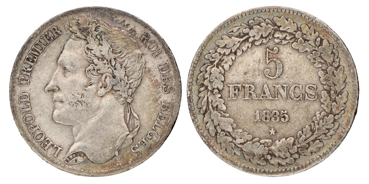 Belgium. Leopold I. 5 Francs. 1835.