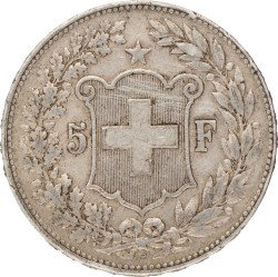 Switzerland. 5 Francs. 1891 B.