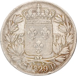 France. Charles X. 5 Francs. 1829 D.