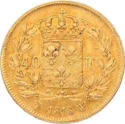 France. Louis XVIII. 40 Francs. 1818 W.