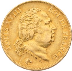 France. Louis XVIII. 40 Francs. 1818 W.