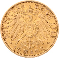 German states. Prussia. Wilhelm II. 10 Mark. 1905 A.