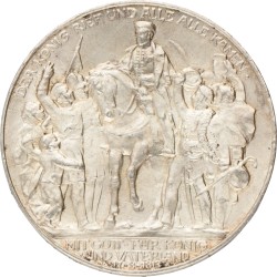 German States. Prussia. Wilhelm II. 3 Mark - Völkerschlacht centennial. 1913 A.