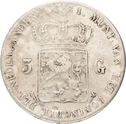 3 Gulden. Willem I. 1821 U. Fraai / Zeer Fraai.