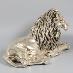 Liggende leeuw zilver.