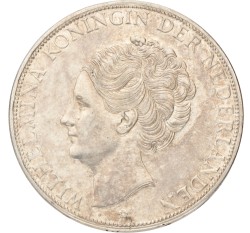 2½ Gulden. Wilhemina. 1938. Grofhaar. Prachtig. CHECKEN