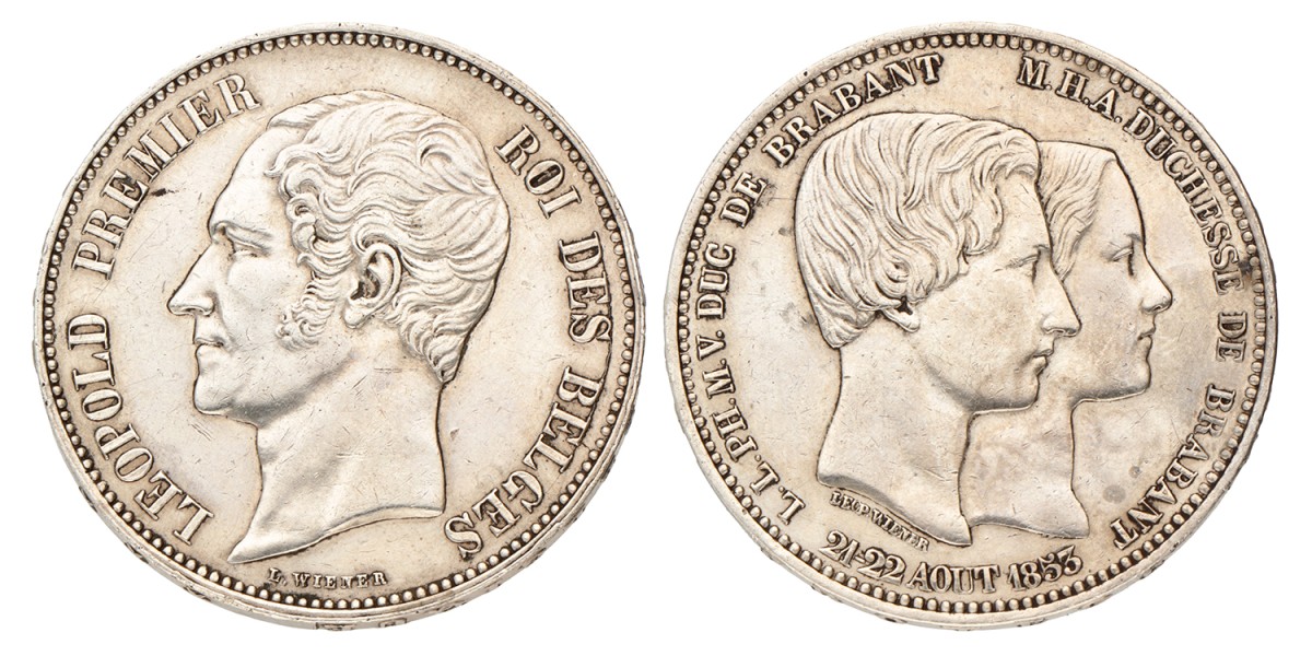 Belgium. Leopold I. 5 Francs - Medallic of the mariage of the duke and duchess of Brabant. 1853.