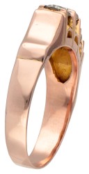 BWG 10K roségouden drie-steens ring bezet met ca. 1.00 ct. diamant.