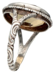 Zilveren ring bezet met ca. 7.06 ct. citrien.