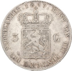 3 Gulden. Willem I. 1819 U. Zeer Fraai -.