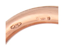  Pomellato DoDo BWG 9K roségouden 'Brisé' ring met hangertje.