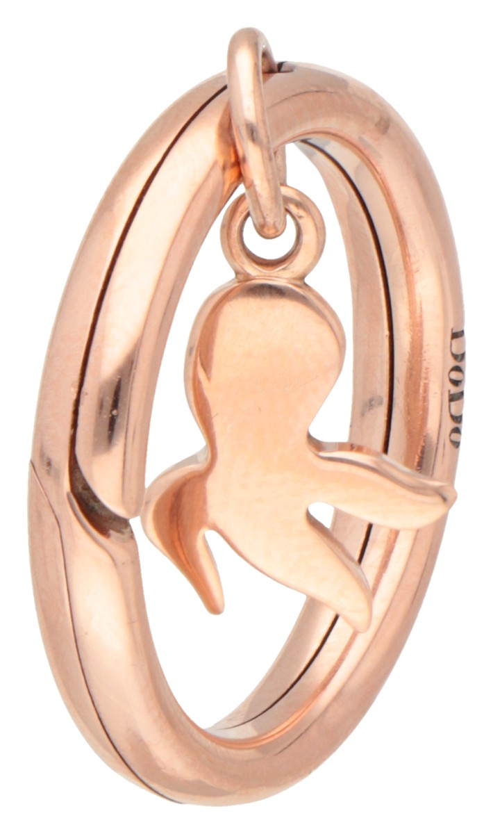  Pomellato DoDo BWG 9K roségouden 'Brisé' ring met hangertje.